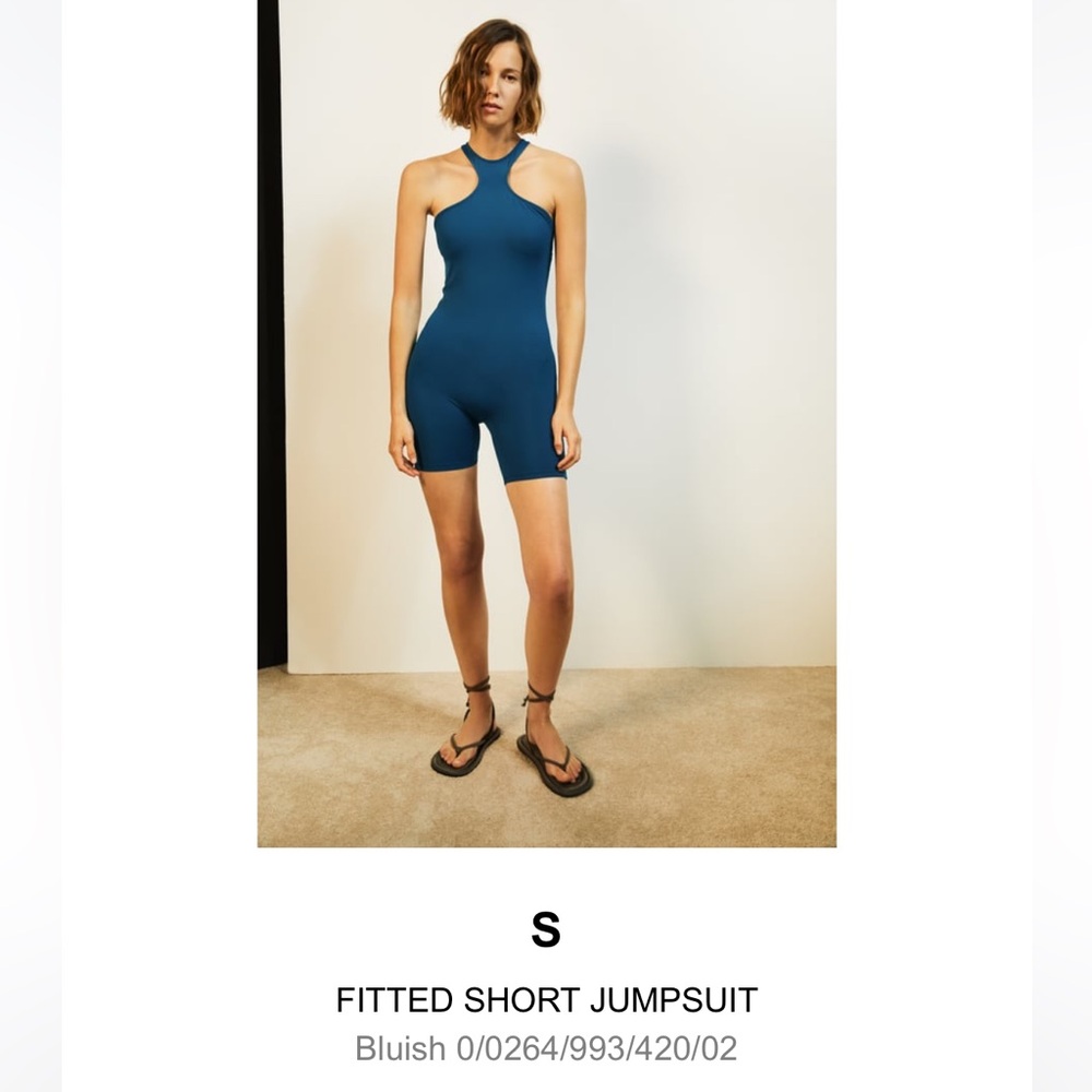 Zara Fitted Short Jumpsuit- Blue